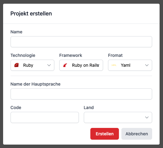 Erstellen Sie Ihr erstes Projekt in localeUI